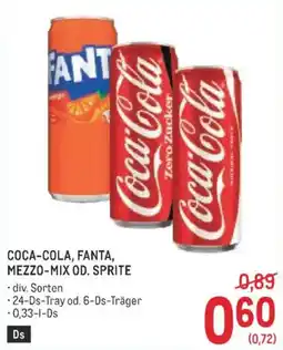 Metro Coca-Cola, Fanta, Mezzo-Mix od. Sprite Angebot