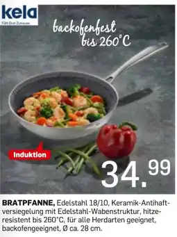 Möbel Ludwig BRATPFANNE, Edelstahl 18/10, Keramik-Antihaft-versiegelung mit Edelstahl-Wabenstruktur Angebot