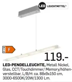 Möbel Ludwig LED-PENDELLLEUCHTE, Metall Nickel, Glas Angebot