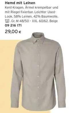 Tchibo Eduscho Hemd mit Leinen Angebot