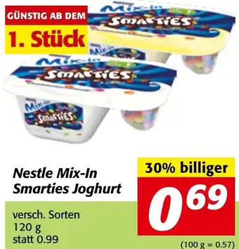 Strasser Markt Nestle Mix-In Smarties Joghurt 120 g Angebot