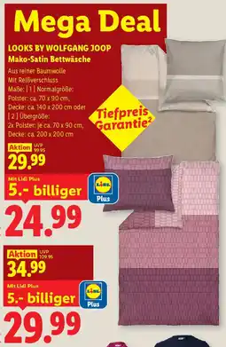 Lidl LOOKS BY WOLFGANG JOOP Mako-Satin Bettwäsche Angebot