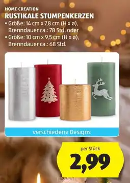 Hofer Home creation rustikale stumpenkerzen Angebot