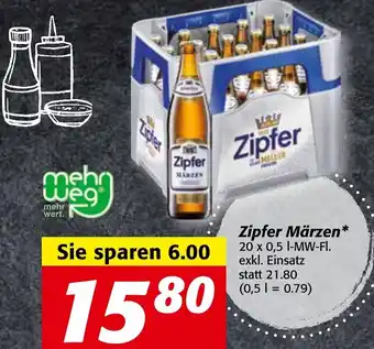Strasser Markt Zipfer Märzen 20x0,5 L Angebot