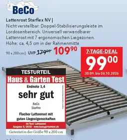 Matratzen Concord BeCo Lattenrost Starflex NV Angebot