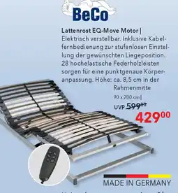 Matratzen Concord BeCo Lattenrost EQ-Move Motor Angebot