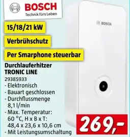 Bauhaus BOSCH Durchlauferhitzer TRONIC LINE Angebot