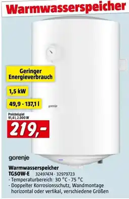 Bauhaus gorenje Warmwasserspeicher TG50W-E Angebot