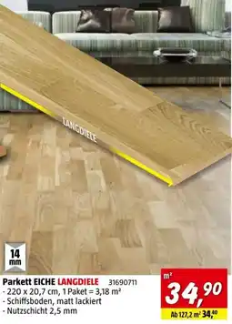 Bauhaus Parkett EICHE LANGDIELE Angebot
