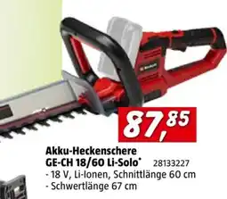 Bauhaus Einhell Akku-Heckenschere GE-CH 18/60 Li-Solo Angebot
