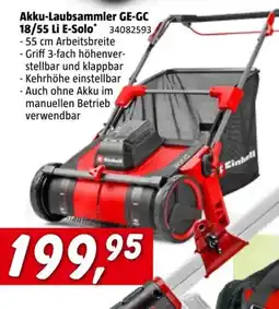 Bauhaus Einhell Akku-Laubsammler GE-GC 18/55 Li E-Solo Angebot