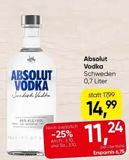 Spar Absolut Vodka Angebot