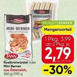 Spar TANN Rostbratwürstel oder Mini Berner Angebot