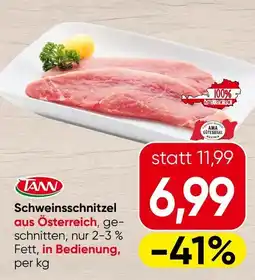 Spar TANN Schweinsschnitzel Angebot