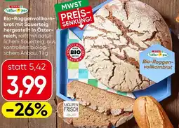 Spar Spar Natur pur Bio-Roggenvollkornbrot mit Sauerteig hergestellt in Österreich Angebot