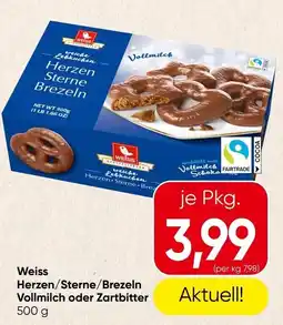 Spar Weiss Herzen/Sterne/Brezeln Vollmilch oder Zartbitter Angebot