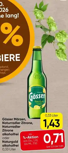 Spar Gösser Naturradler Zitrone Angebot