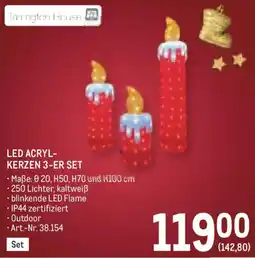 Metro Tarrington House LED Acryl-Kerzen 3-er Set Angebot