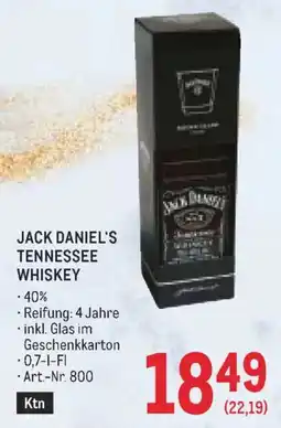 Metro Jack Daniel's Tennessee Whiskey Angebot