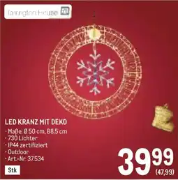 Metro Tarrington House LED Kranz mit Deko Angebot