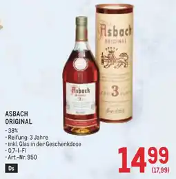 Metro Asbach Original Angebot