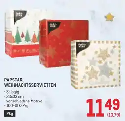 Metro Papstar Weihnachtsservietten Angebot