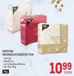 Metro Papstar Weihnachtsservietten Angebot