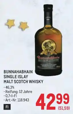 Metro Bunnahabhain Single Islay Malt Scotch Whisky Angebot
