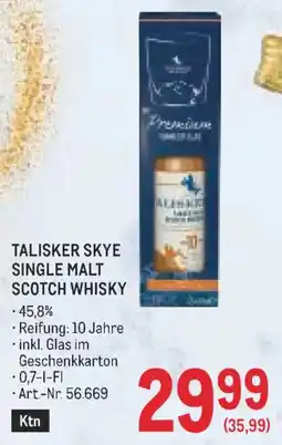 Metro Talisker Skye Single Malt Scotch Whisky Angebot