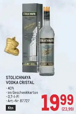 Metro Stolichnaya Vodka Cristal Angebot