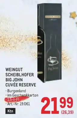 Metro Weingut Scheiblhofer Big John Cuvée Reserve Angebot