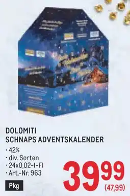 Metro Dolomiti Schnaps Adventskalender Angebot