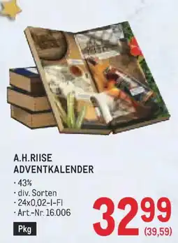 Metro A.H.Riise Adventkalender Angebot