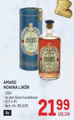 Metro Amaro Nonina Likör Angebot