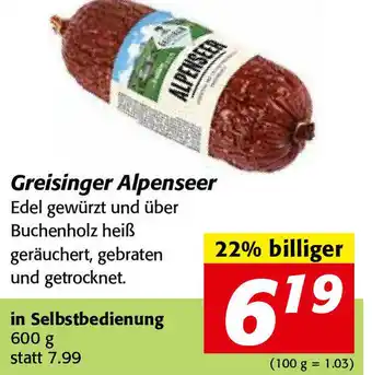 Nah&Frisch Greisinger Alpenseer 600 g Angebot