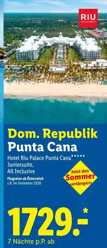 Lidl Reisen Hotel Riu Palace Punta Cana Angebot