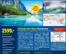 Lidl Reisen Kanada Ost-West Rundreise Angebot