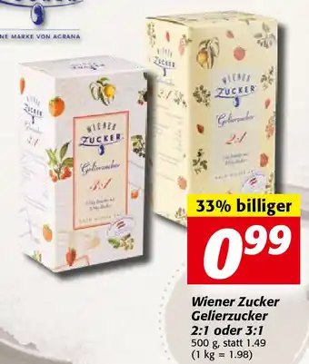 Nah&Frisch Wiener Zucker Gelierzucker 500 g Angebot