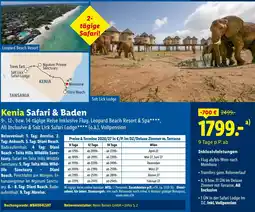 Lidl Reisen Kenia Safari & Baden Angebot