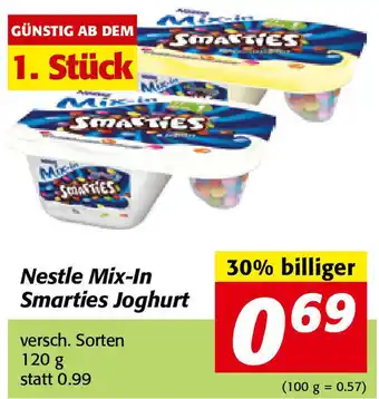 Nah&Frisch Nestle Mix-In Smarties Joghurt 120 g Angebot