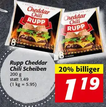 Nah&Frisch Rupp Cheddar Chili Scheiben 200 g Angebot