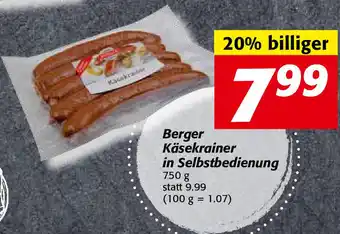 Nah&Frisch Berger Käsekrainer In Selbstbedienung 750 g Angebot