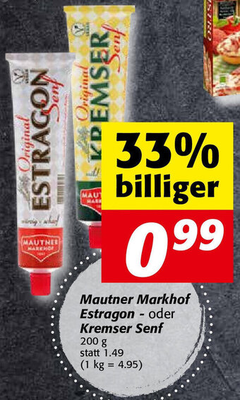 Nah&Frisch Mautner Markhof Estragon Oder Kremser Senf 200 g Angebot