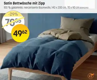 Satin Bettwäsche mit Zipp