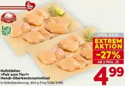 Billa Hofstädter Fair zum Tier! Hendl-Oberkeulenschnitzel Angebot