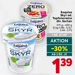 Billa Exquisa Skyr od. Topfencreme Angebot