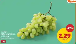 PENNY Clever trauben weiss, mit kern Angebot