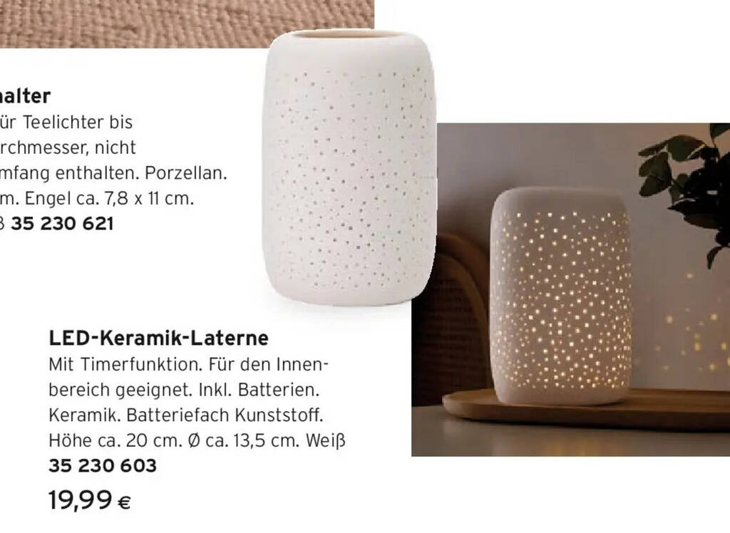 LED-Keramik-Laterne Angebot bei Tchibo Eduscho