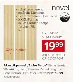 XXXLutz novel Akustikpaneel „Eiche Beige“ Angebot