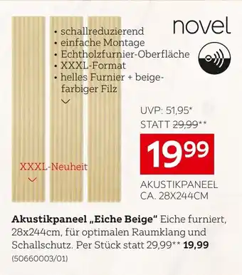 Novel Akustikpaneel „Eiche Beige“
